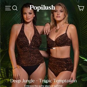 Popilush Shapewear Swim Leopard Bikini Set XXXL